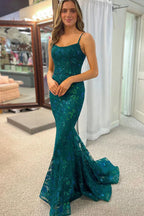 Sequins Lace Mermaid Long Prom Dress