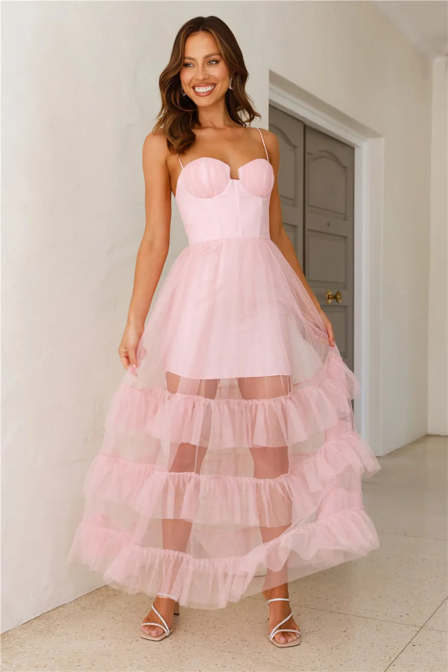 Queen Thoughts Tulle Maxi Dress