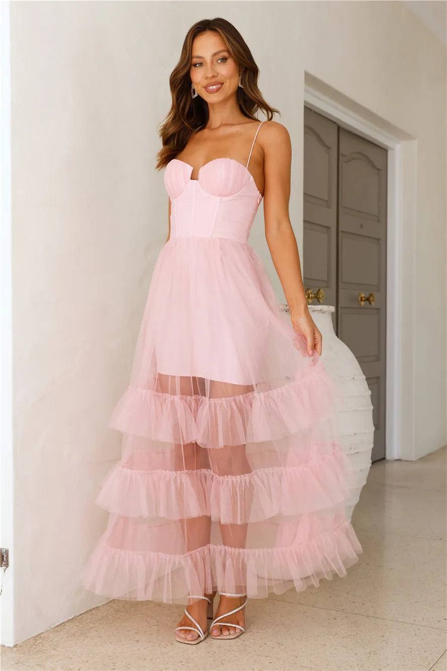 Queen Thoughts Tulle Maxi Dress