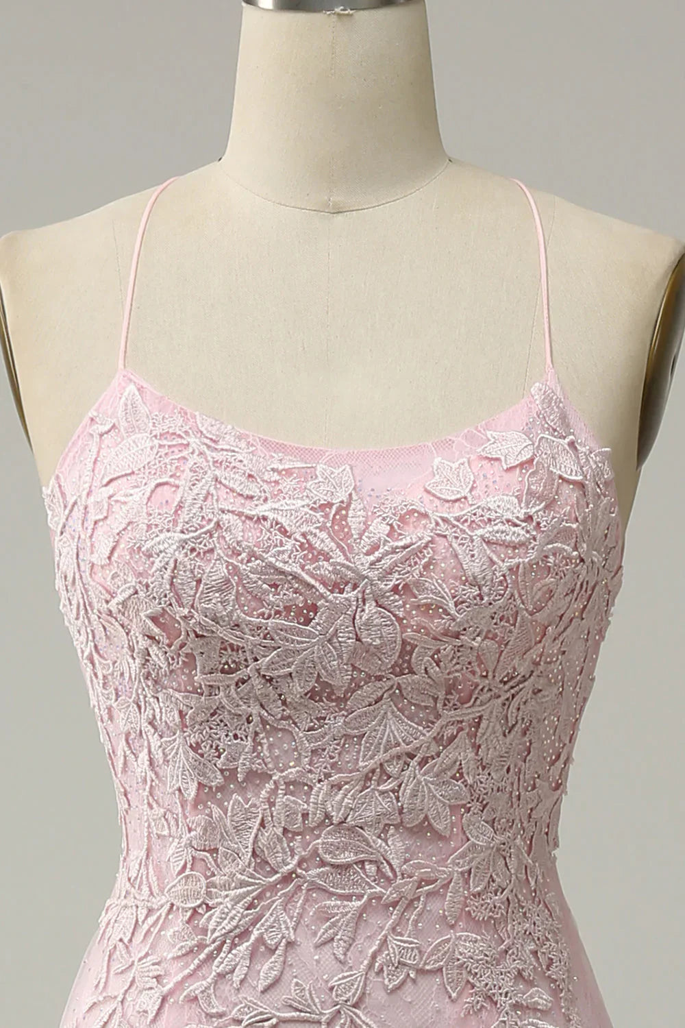 Mermaid Spaghetti Straps Long Prom Dress with Appliques