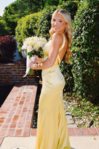 V-neck Open Back Mermaid Long Dress