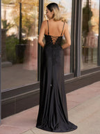 Sheath Long Appliques Prom Dress