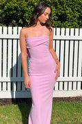 Sheath Spaghetti Straps Long Prom Dress with Ruched