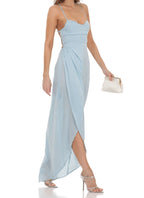Spaghetti Straps Sleeveless Ankle-Length Tulle Party Dress