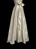 A line V Neckline Champagne Lace Prom Gown Fairy Prom Dresses