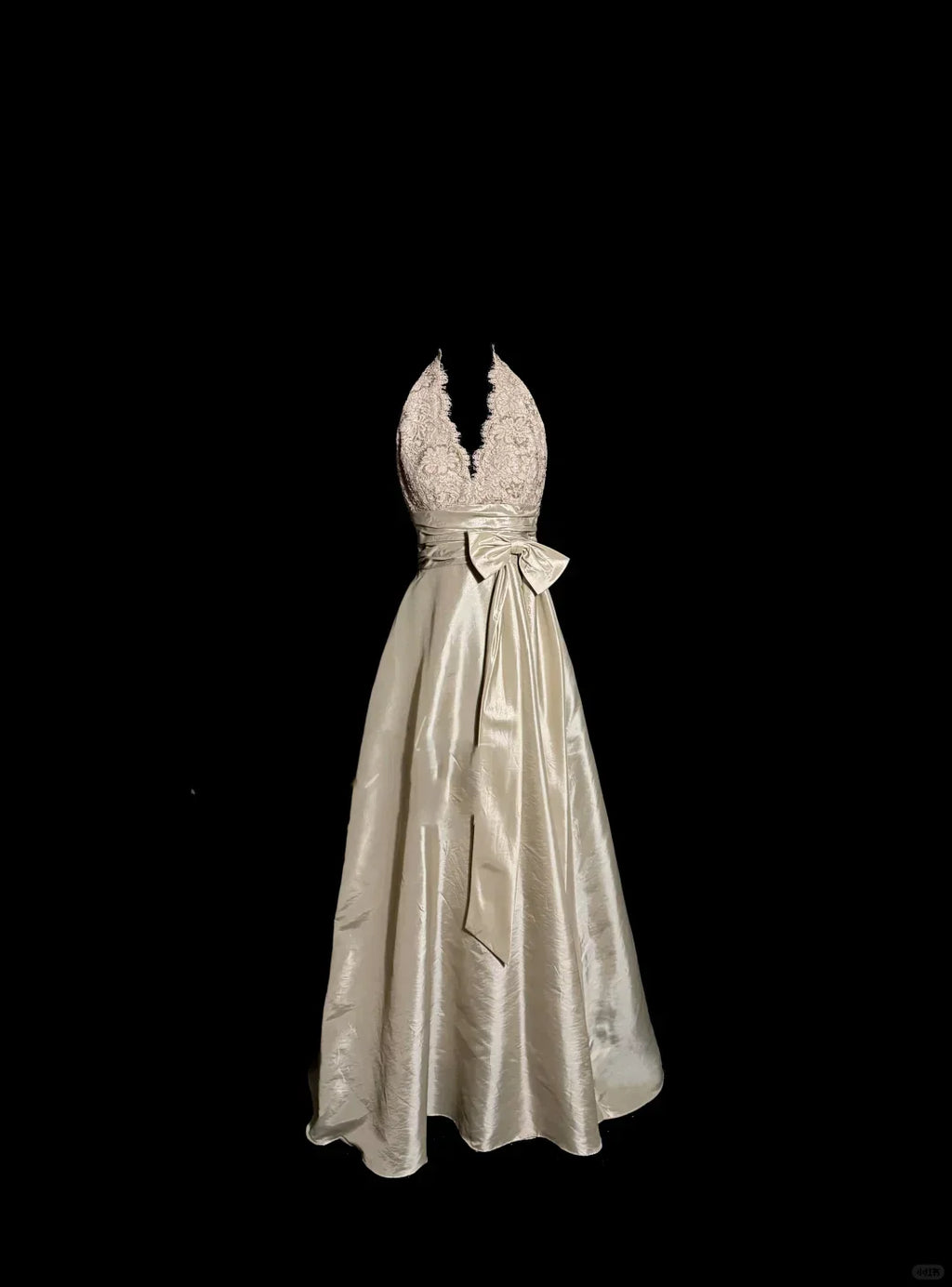 A line V Neckline Champagne Lace Prom Gown Fairy Prom Dresses