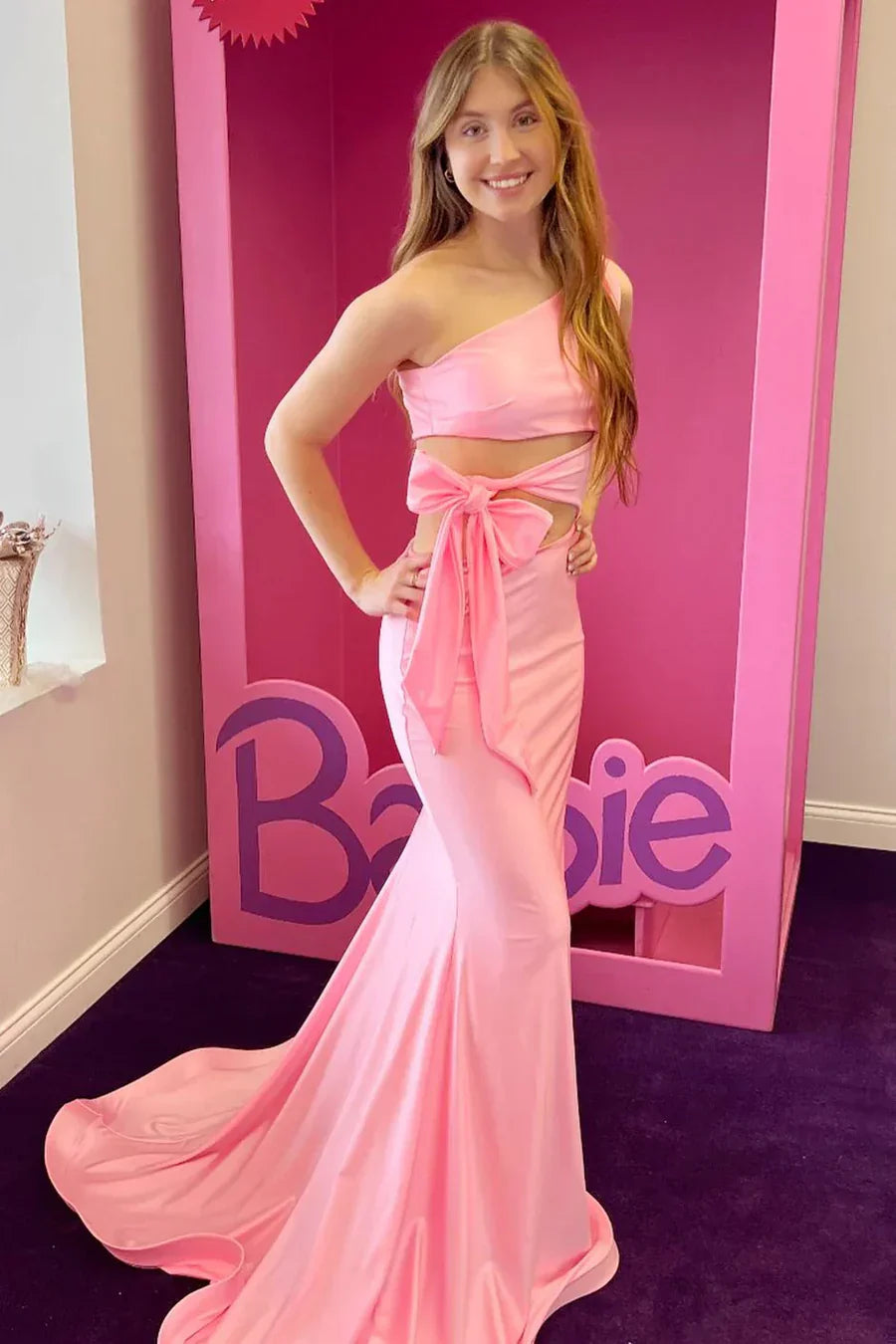 One-Shoulder Mermaid Satin Long Party Dresses