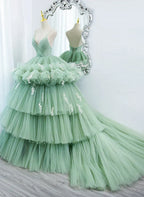 Tulle Layers Low Back Prom Dress Sweet Dress Quinceanera Dress