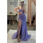 Sheath Sweetheart Side Slit Sparkly Long Pro Dress