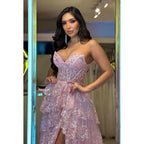Glamorous & Dramatic A-Line Appliques Off-Shoulder Sleeveless Party Prom Dress