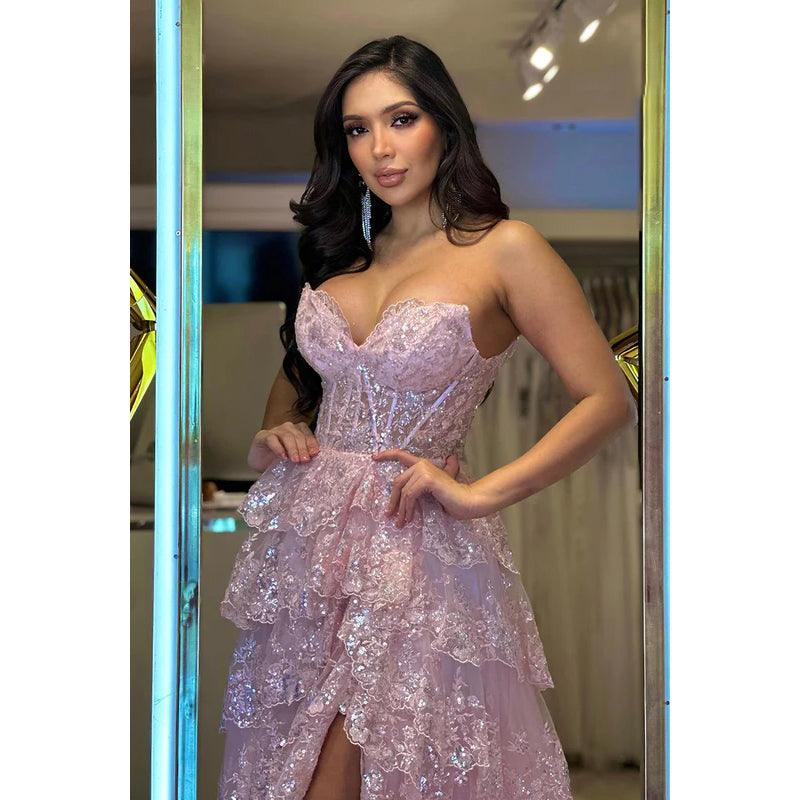 Glamorous & Dramatic A-Line Appliques Off-Shoulder Sleeveless Party Prom Dress