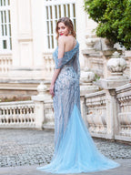 Baoleely Sheath Column Fashion Evening Dresses High Split One Shoulder Long Sleeveless Floor Length Prom Dresses