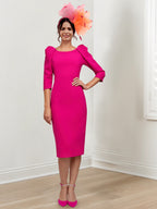 Sheath/Column Scoop Tea-Length Mother of the Bride Dresses