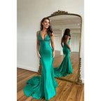 Sexy V Neck Beads Mermaid Prom Dress for Women