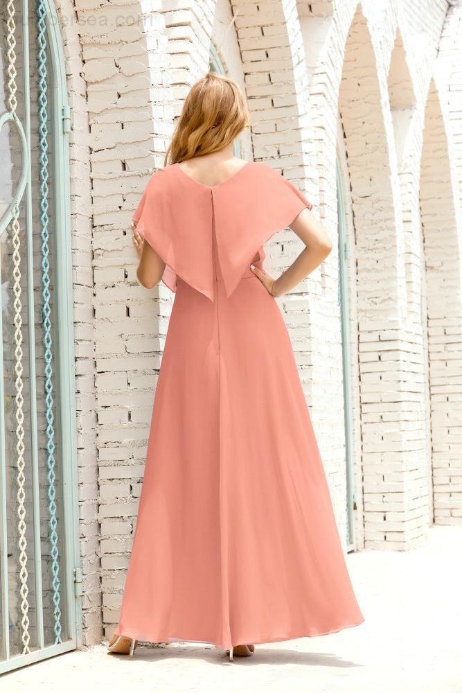 Baoleely  Mother of The Bride Dresses Plus Size V-Neck Floor Length Formal Prom Dress for Wedding Guest 28020