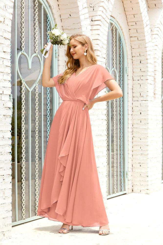 Baoleely  Mother of The Bride Dresses Plus Size V-Neck Floor Length Formal Prom Dress for Wedding Guest 28020