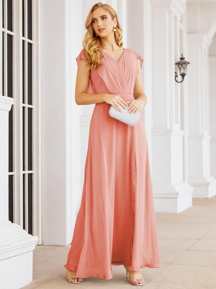 Sunnderly Bridesmaid Dresses Cape Formal Prom Dress Open Back Gowns for Mother of The Bride SY28058
