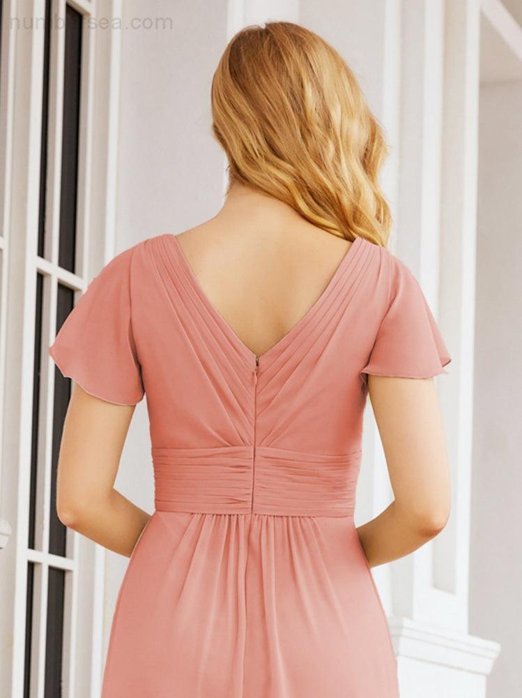Baoleely Formal Prom Gowns for Mother of The Bride Cap Sleeves Bridesmaid Dress 28047
