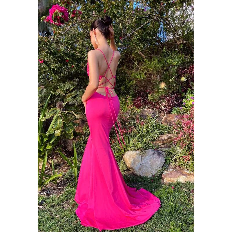 Trumpet/Mermaid Straps Satin Lace-Up Sleeveless Party Dress