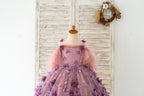 Ball-Gown/Princess 3D Flower Tulle Floor-length Dress