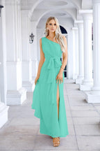 Ladies Chiffon One Shoulder Bridesmaid Evening Dress Wedding Party Evening Dress 28133
