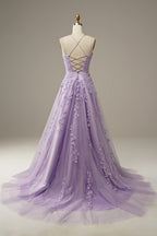 Princess Spaghetti Straps Prom Dress