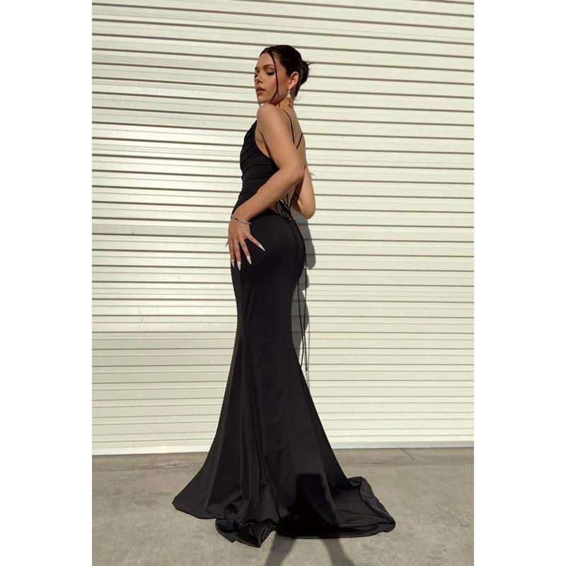 Trumpet/Mermaid Straps Satin Lace-Up Sleeveless Party Dress