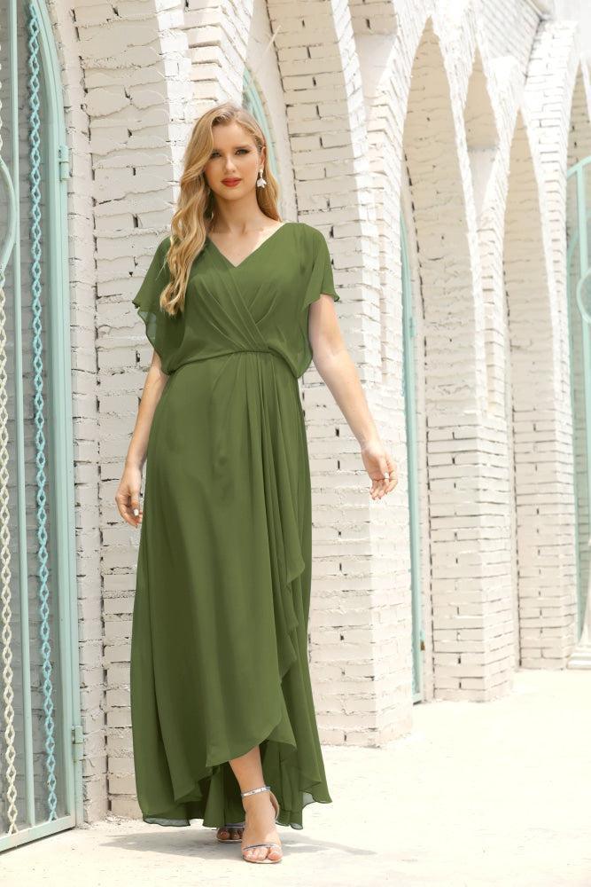 Baoleely  Mother of The Bride Dresses Plus Size V-Neck Floor Length Formal Prom Dress for Wedding Guest 28020