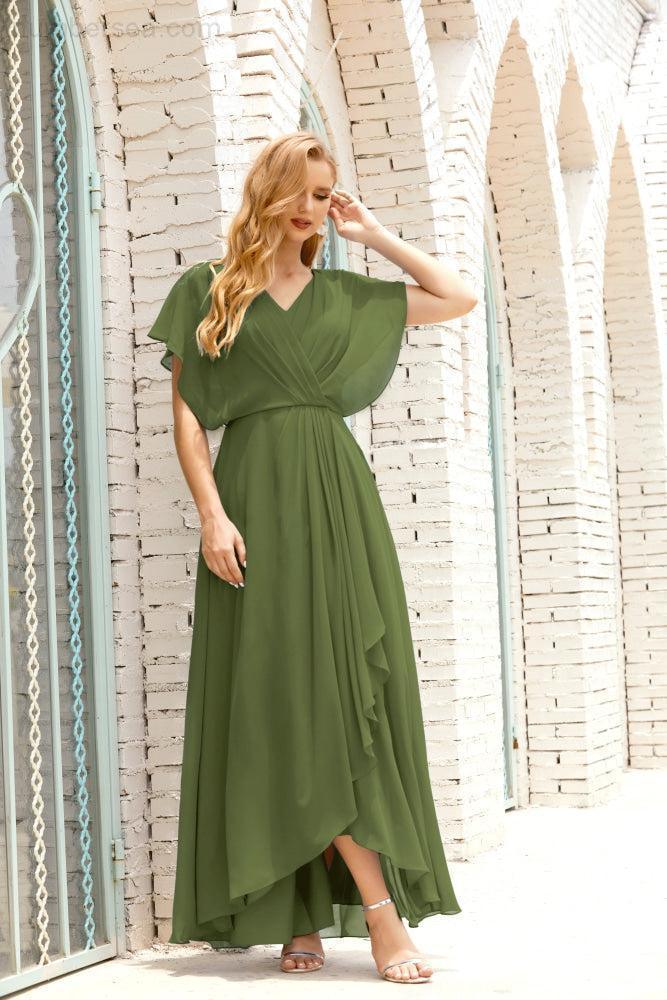 Baoleely  Mother of The Bride Dresses Plus Size V-Neck Floor Length Formal Prom Dress for Wedding Guest 28020