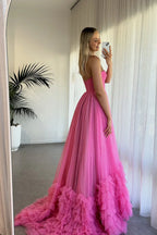 Sweetheart  Sparkle Tulle Ruffles Long Dress