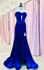 Mermaid Velvet Formal Dress for Winter Wedding