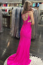 Beading Mermaid Prom Dress with Slit