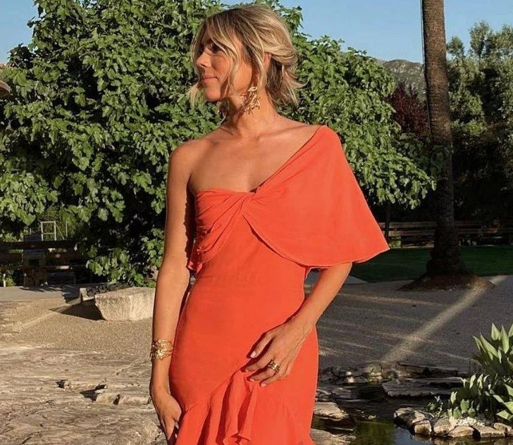 Chic One Shoulder Ruffle Mermaid Long Prom Dress