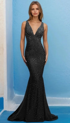 Sexy V Neck Empire-Waist Mermaid Prom Dress