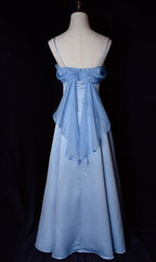 Minimalist  A Line Spaghetti Straps Long Prom Dresses