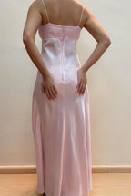 Simple A-Line Spaghetti Straps Empire-Waist Sleeveless Long Prom Dress