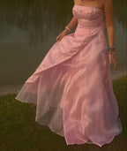Modern A Line Strapless Long Party Dress Prom Dresses