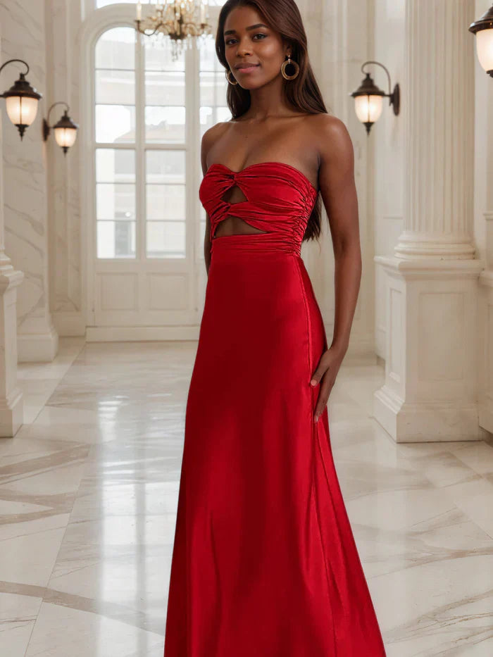 Chic Formal Dresses Sheath Sweetheart Keyhole Long Formal Dress