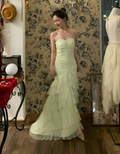 Vintage Light Sweetheart Neck Layered Tulle Prom Dress  Birthday Dress