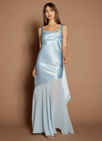 Sky Spaghetti Straps Ruched Backless Dress Prom Dresses