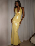 Sexy Sequined V-Neck Backless Sleeveless 3D Flower Dress