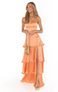 Sexy Sleeveless Lady Corset Split Backless Dress Prom Dress