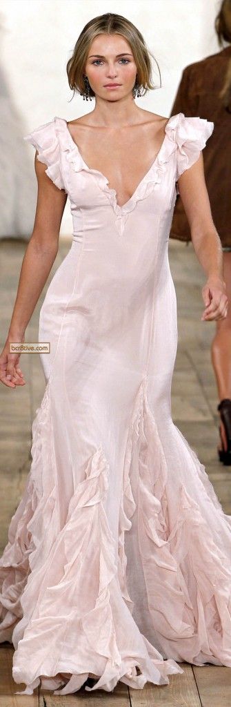 Pretty Mermaid V neckline Long Chiffon Prom Dresses Evening Dress