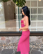 Sexy Halter Backless Ruched Beading Ankle-Length Prom Dress