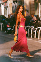 Sexy Halter Backless Ruched Beading Ankle-Length Prom Dress