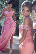 Elegant  Off-the-Shoulder Appliques Prom Dress