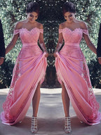 Elegant  Off-the-Shoulder Appliques Prom Dress