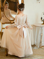 A-line Tulle Ankle-length Flower Girl Dress