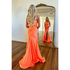 Sheath One Shoulder Side Slit Long Prom Dress