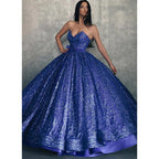 Sexy V-neck Royal Blue Long Prom Ball Gown with Pockets
